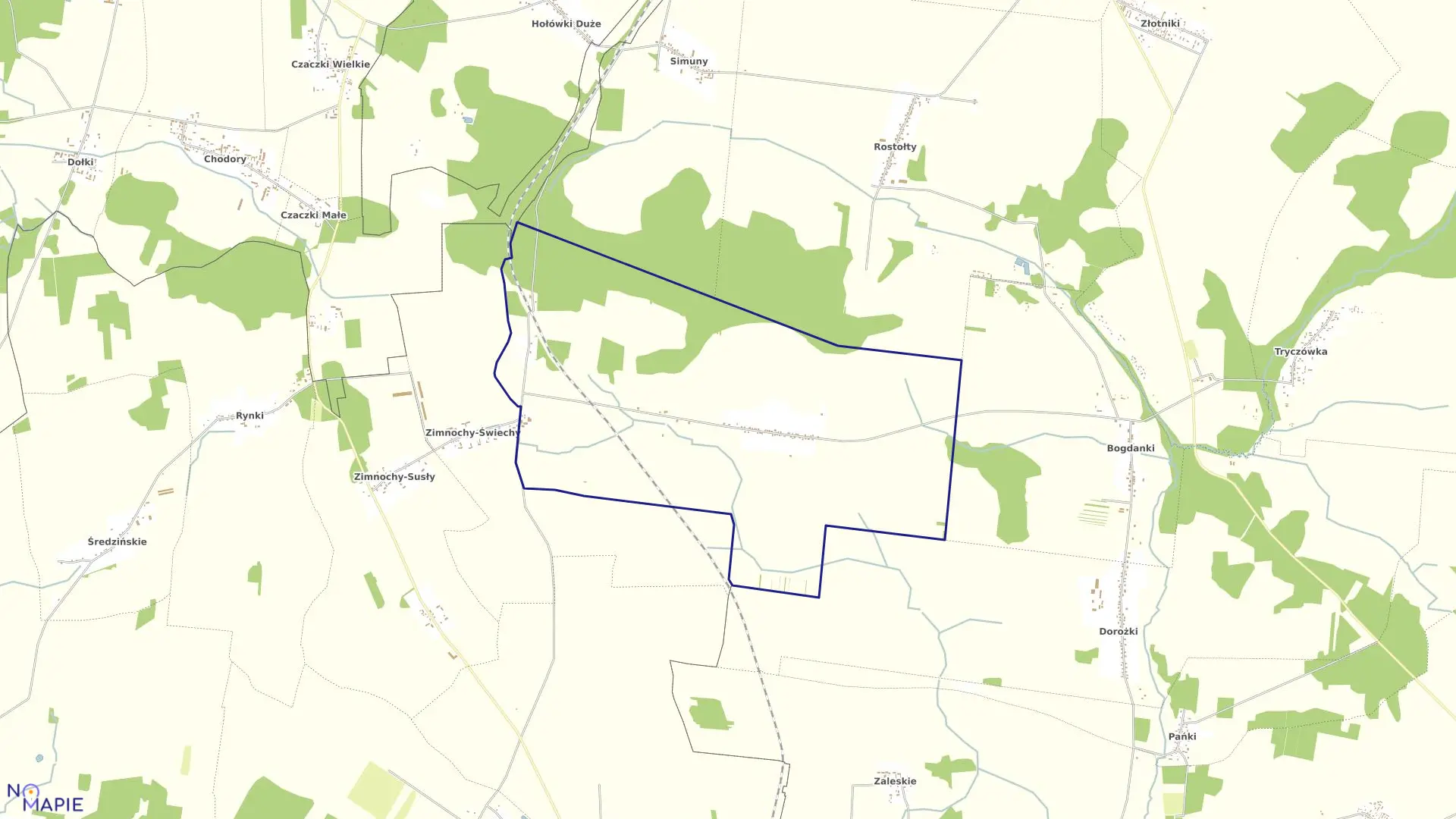Mapa obrębu BARANKI w gminie Juchnowiec Kościelny