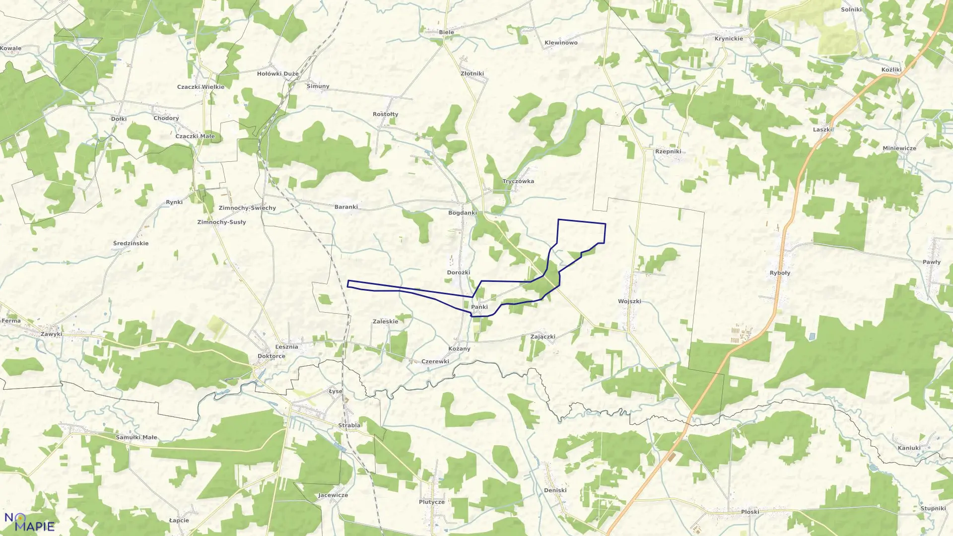 Mapa obrębu PAŃKI w gminie Juchnowiec Kościelny