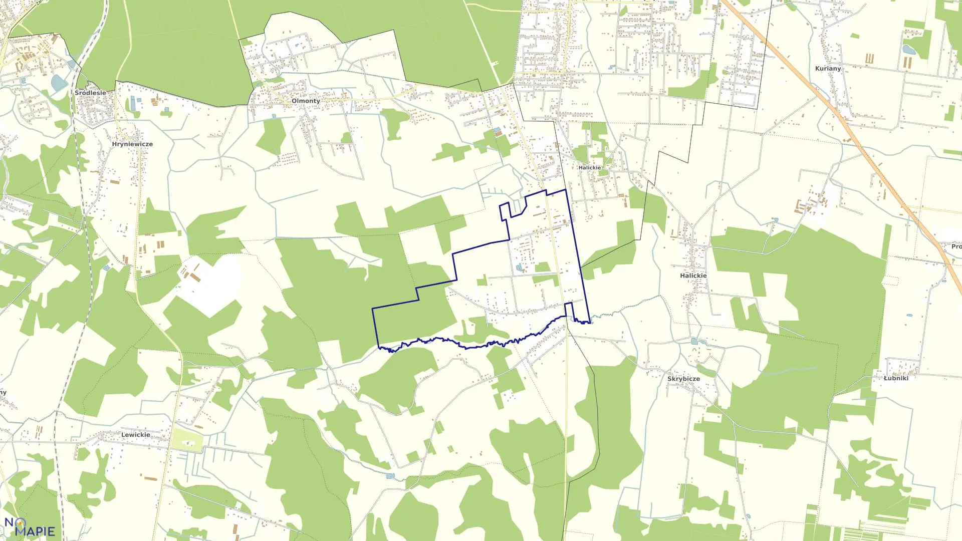 Mapa obrębu SOLNICZKI w gminie Juchnowiec Kościelny