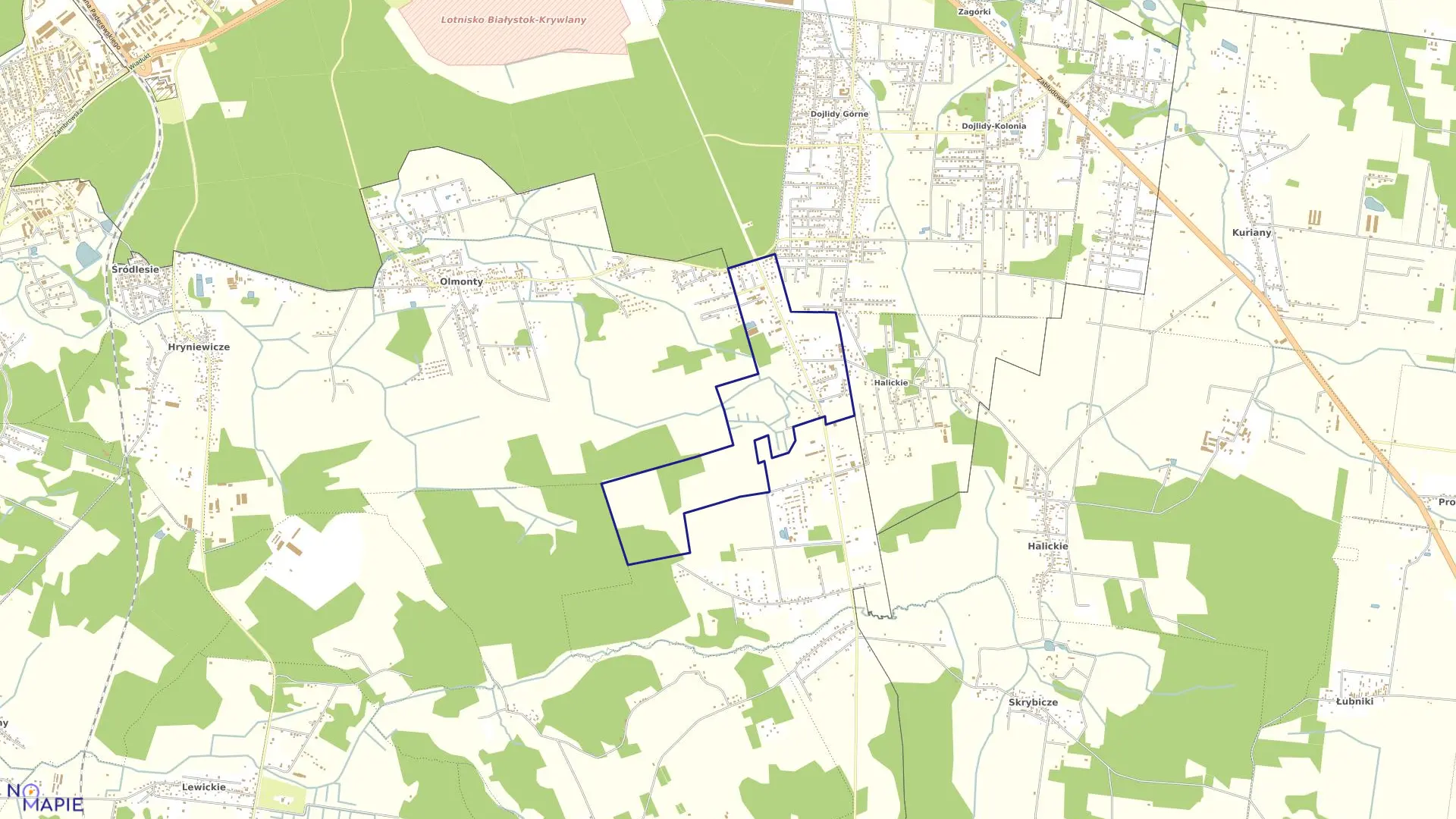 Mapa obrębu STANISŁAWOWO w gminie Juchnowiec Kościelny